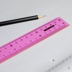 Règle plate 30cm Transparent Coloris Aléatoire KORES