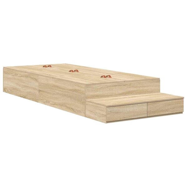 vidaXL Cadre de lit avec rangement avec tiroir Chêne Sonoma 80 cm