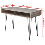 vidaXL Bureau avec 2 compartiments Gris
