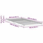 vidaXL Cadre de lit surélevé Marron 90 x 220 cm Bois massif en pin