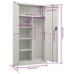 vidaXL Armoire à casiers Gris clair 90x40x180 cm Acier
