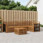 vidaXL Ensemble de canapé d'angle 5 Pièces Naturel Bois d'Acacia Massif