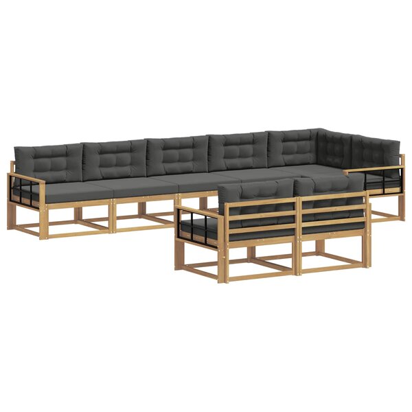 vidaXL Ensemble de canapés d'extérieur 6 pc Blanc et anthracite