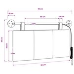 vidaXL Tête de lit suspendue Avec lumière LED Noir Tissu