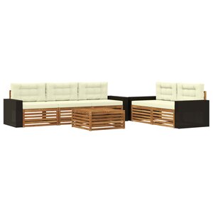 vidaXL Ensemble de canapés d'extérieur 6 Pièces Naturel et Crème