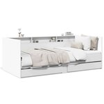 vidaXL Lit de jour avec tiroirs blanc 75x190 cm bois d'ingénierie
