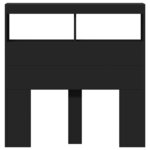 vidaXL Armoire tête de lit avec LED noir 100x17x102 cm