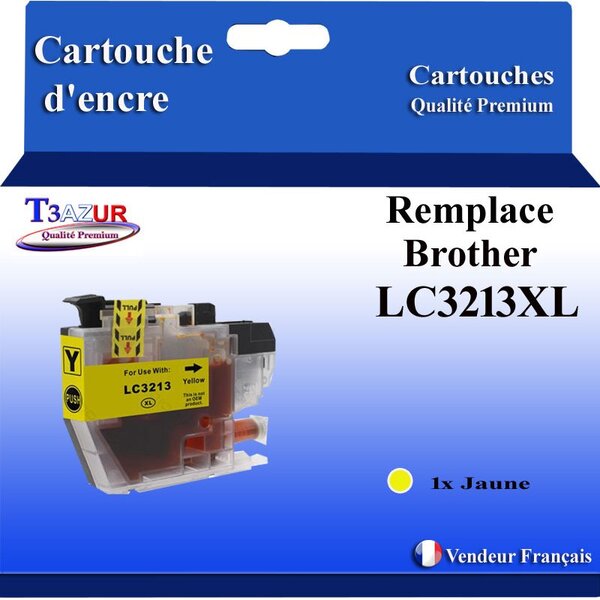 T3AZUR- Cartouche compatible avec Brother LC3213 XL Jaune pour Brother MFC-J491DW  MFC-J497DW  MFC-J890DW  MFC-J895DW