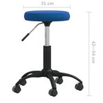 vidaXL Chaise pivotante de bureau Bleu Velours