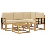 vidaXL Ensemble de canapés d'extérieur 5 Pièces Blanc et Beige