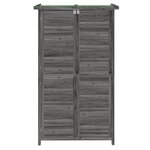 vidaXL Abri à outils de jardin gris 83x57x140 cm bois massif pin
