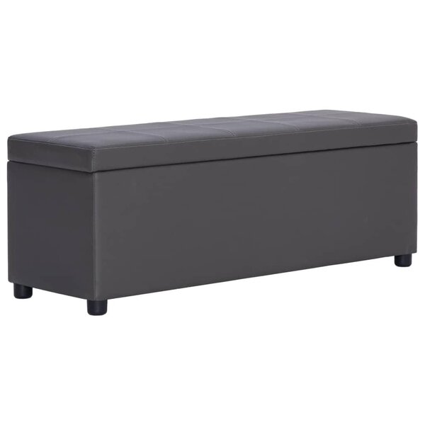 Banquette pouf tabouret meuble banc avec compartiment de rangement 115 cm gris synthétique 3002162