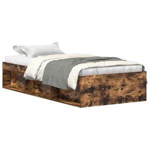vidaXL Cadre de lit sans matelas chêne fumé 90x190 cm