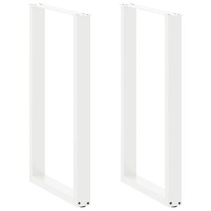 vidaXL Pieds de table de bar en U 2 pièces blanc 60 x (100-101) cm acier
