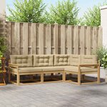 vidaXL Ensemble de canapés d'extérieur 3 Pièces Blanc et Beige Polyester