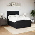 vidaXL Sommier à lattes de lit avec matelas Noir 140x200 cm Velours