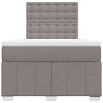 vidaXL Sommier à lattes de lit avec matelas Taupe 120x200 cm Tissu