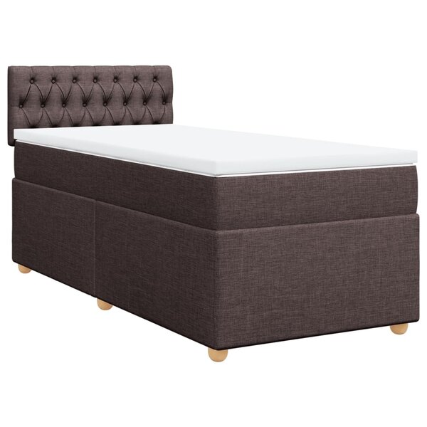 vidaXL Sommier à lattes de lit avec matelas Marron foncé 80x200 cm