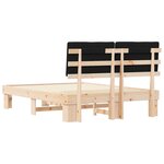 vidaXL Cadre de lit avec tête de lit rembourrée Noir 140 x 190 cm