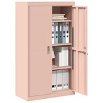 vidaXL Armoire de rangement 2 Pièces Rose 80 x 40 x 140 cm Acier