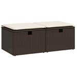 vidaXL Salon de jardin avec coussins 2Pièces marron résine tressée acacia