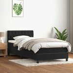vidaXL Sommier à lattes de lit avec matelas noir 80x210 cm velours