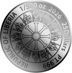 Monnaie KNIGHTS OF THE ROUND TABLE 1/500 Oz Platine 25$ Liberia 2026 (PRÉCOMMANDE)