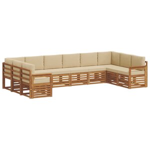 vidaXL Ensemble de canapés d'extérieur 10 pc Naturel et Beige