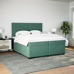 vidaXL Sommier à lattes de lit et matelas Vert foncé 200x200cm Velours