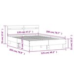 vidaXL Cadre de lit avec tête de lit et LED chêne fumé 120x200 cm