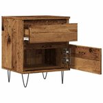 vidaXL Tables de chevet 2 Pièces vieux bois 40x35x50 cm bois d’ingénierie