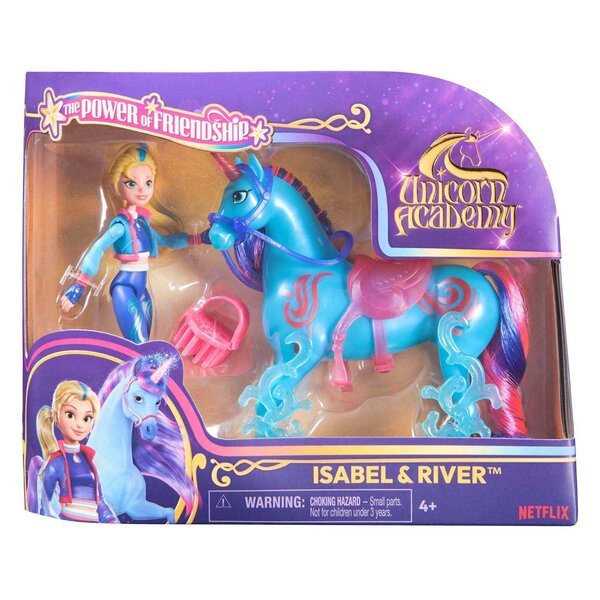 Spin Master 6072676 - Unicorn Academy - L'ecole des licornes - Licorne River + Poupée Isabel