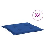 vidaXL Coussins de chaise de jardin lot de 4 bleu royal 40x40x4 cm