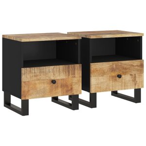 vidaXL Tables de chevet 2 Pièces Bois de manguier solide et d'ingénierie