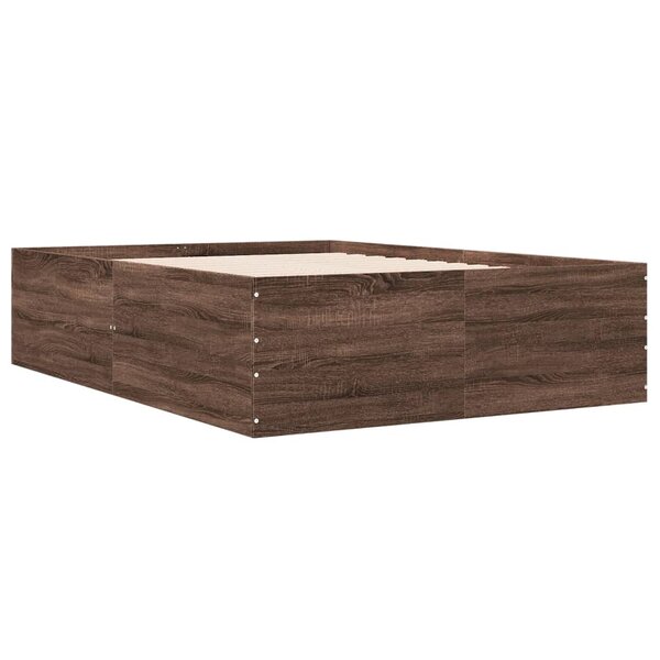 vidaXL Cadre de lit chêne marron 120x200 cm bois d'ingénierie
