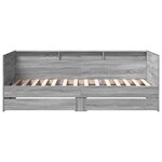 vidaXL Lit de jour avec tiroirs sans matelas sonoma gris 100x200 cm