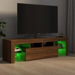 vidaXL Meuble TV avec lumières LED Chêne marron 140x36 5x40 cm