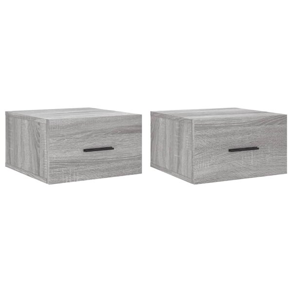 vidaXL Tables de chevet murales 2 Pièces sonoma gris 35x35x20 cm