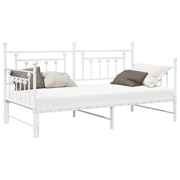 Lit jour vidaXL avec lit gigogne blanc 100x200 cm en acier