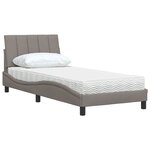 vidaXL Lit avec matelas taupe 80x200 cm tissu