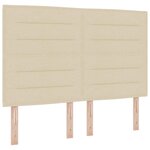 vidaXL Tête de lit LED avec des lumières à LED Crème 160 cm Polyester