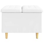 vidaXL Pouf de rangement Blanc 60 x 60 x 45 cm Simili cuir