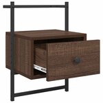 vidaXL Table de chevet murale 2 Pièces chêne marron 35x30x51 cm