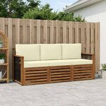 vidaXL Ensembles de canapés avec coussin 3 Pièces Bois d'Acacia Massif