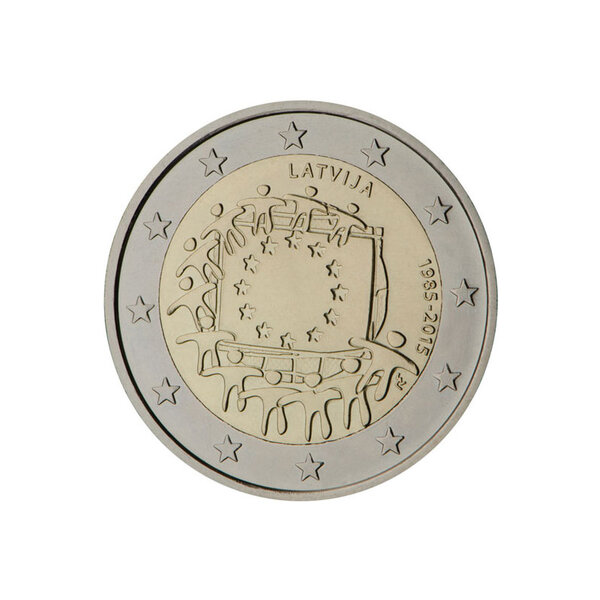 Lettonie 2015 - 2 euro commémorative 30 ans du drapeau européen