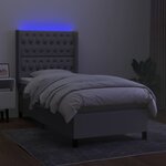 vidaXL Sommier à lattes de lit matelas LED Gris clair 80x200cm Tissu