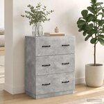 vidaXL Armoire à tiroirs Gris béton 66 x 34 5 x 87 cm