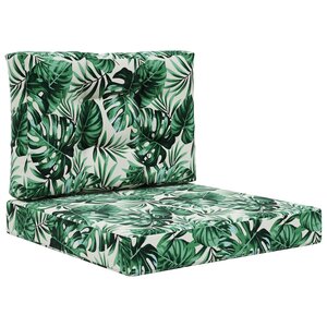 vidaXL Coussin de canapé d'extérieur Polyester Motif feuilles