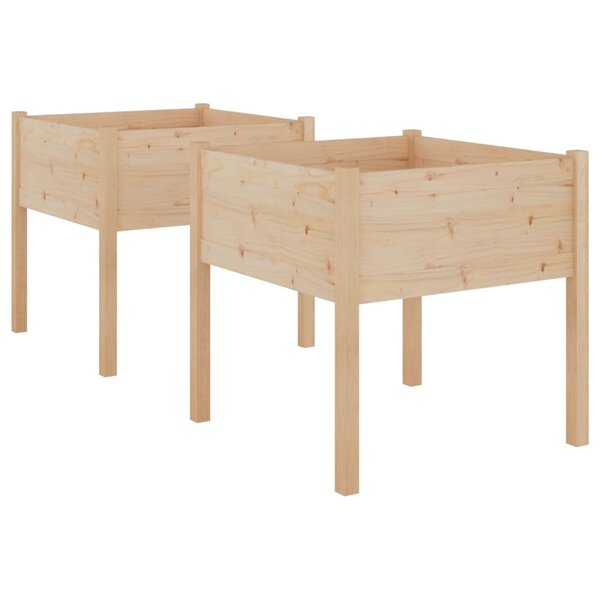 vidaXL Jardinières d'extérieur 2 Pièces 70x70x70 cm bois de pin massif