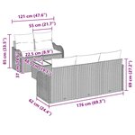 vidaXL Set de Canapés de Jardin 6 pièces avec Coussins Noir en Rattan Polyéthylène